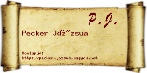 Pecker Józsua névjegykártya